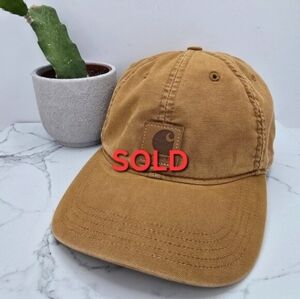 Carhartt | tan brown canvas work wear adjustable baseball hat